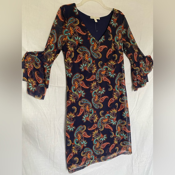 ❤️ SHEER RAFFLES LONG SLEEVE DRESS by: JAMIE & LAYLA - Picture 5 of 6